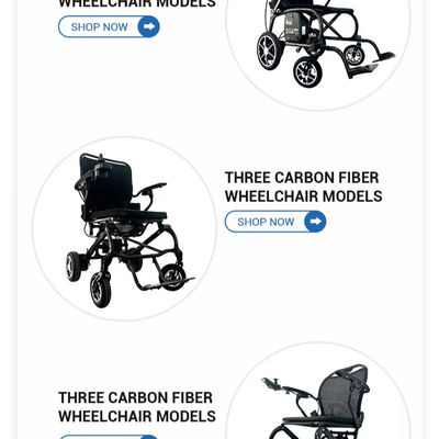 Full Carbon Fiber Frame Electric Wheelchair T700 Weighing 17KG for Disabled People