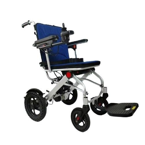 Foldable Aluminum Transport Wheelchair with 6km/h Speed and DC24V150W*2 Brushless Motor